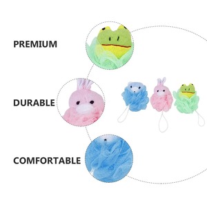 Éponge de bain douce en maille pour enfants, motif animal de dessin animé (canard, grenouille), respectueuse de la peau, jouet de douche pour bébé, vente en gros - Product Image 5