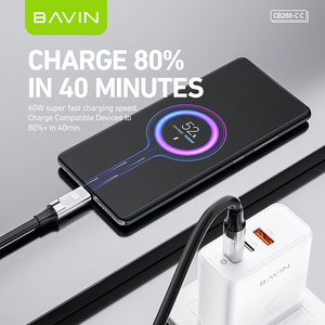 ملحقات هاتف Bavin 60w للبيع بالجملة عالية الجودة شحن سريع من النوع c لنظام android - Product Image 4