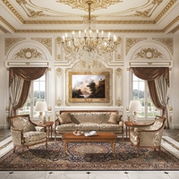 Canapé sectionnel de luxe victorien de style rococo classique, sculpté à la main, rembourré en éponge, pour salon et entrepôt