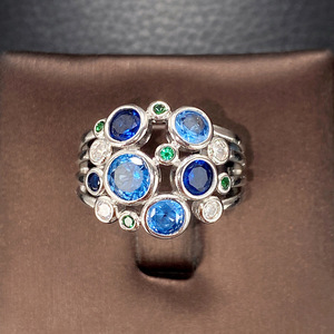 Anello da Donna F1626 con Zirconia Cubica Creata in Laboratorio, Incastonatura a Castone, Pietra Rotonda, Gioiello alla Moda, Regalo - Product Image 4