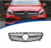 Grilles avant en diamant noir brillant à ajustement direct pour Mercedes Benz Classe A W176 Lci 2016-2018