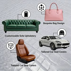 Feuille de PVC/PU, Tissu coloré, Cuir de vache, Matériau souple, Matériau en cuir croûte, Peaux de vache en cuir croûte Nappa - Product Image 5