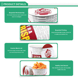 Service de conception gratuit, seaux à poulet frit personnalisés avec logo imprimé de 85 oz, seaux <span class=keywords><strong>KFC</strong></span> avec couvercle - Product Image 3