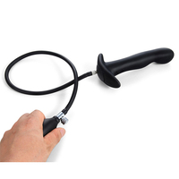 Plug anal gonflable en silicone noir souple, gode, plug anal, vibrateur, dilatateur anal, masseur, jouet sexuel pour homme et femme