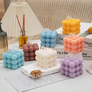 Sphere Soy Wax Candle <b>Magic</b> <b>Cube</b> Aromatherapy Candle, Handmade Decorative Gift for Wedding, Birthday, Home Decor – Natural, - Product Image 1