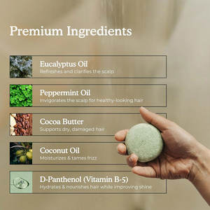 Eco-friendly naturale salone di Shampoo da viaggio contenitore menta piperita + eucalipto solido capelli vegani fatti a mano Shampoo Bar sapone - Product Image 4