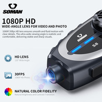 Casque SOMAN avec caméra HD BT, enregistreur, interphone, haut-parleurs, écouteurs pour moto, casque pour motards, 500M, S8