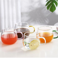 Mug à café en verre au design moderne, grande capacité de 350 ml, compatible lave-vaisselle et micro-ondes, couleur personnalisable pour la maison, le bureau ou les fêtes