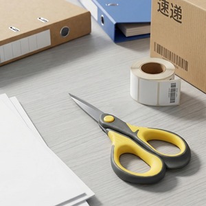 Lu Ban's Work Office Scissors Stainless Steel Yellowish Gray Home Use Paper Cutting Craft Tools - Product Image 3