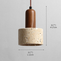 Pendentif en bois de travertin de style nordique Wabi-sabi de luxe, vente en gros, production OEM, fabrication directe, pendentif en forme de dôme en travertin de Carrare