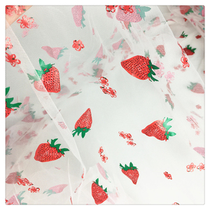 Hg6370 Lá In Mô Hình Dâu Tây 100% Polyester Vải Tuyn Trái Cây In Ấn Vải - Product Image 4