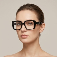 Montures de lunettes carrées grandes en acétate, monture optique pleine, lunettes optiques vintage, montures de lunettes carrées