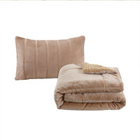 L'Usine personnalisé moelleux couette ensemble complet couette taie d'oreiller velours matelassé ensemble de literie roi couette ensemble