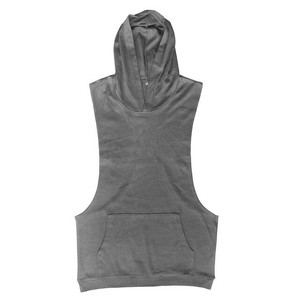 Verano logotipo personalizado suelto Fitness chaleco musculoso deportes con capucha camisetas sin mangas para hombres - Product Image 4