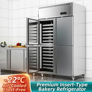 <span class=keywords><strong>Armoire</strong></span> de congélation en acier inoxydable à double/quatre portes, à refroidissement par air, sans givre, avec bac de rangement intégré pour le pain et les gâteaux - Product Image 6