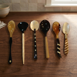 Juego de Cucharas Multiusos Hechas a Mano con Cuerno de Búfalo, Bordes Suaves, Ecológicas, Estilo Americano, Color Natural, para Comer, Mezclar y Remover - Product Image 3