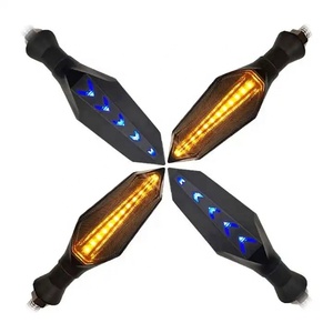 Phổ hổ phách màu xanh <span class=keywords><strong>12V</strong></span> DRL chảy nhấp nháy năng động tuần tự Xe Máy <span class=keywords><strong>Led</strong></span> tín hiệu rẽ ánh sáng chỉ số ánh sáng xe máy - Product Image 5
