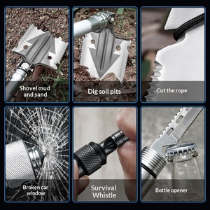 Pelle pliante multifonction d'urgence, pelle robuste pour l'extérieur, pour voiture, tout-terrain, <span class=keywords><strong>camping</strong></span>, sauvetage, survie - Product Image 3