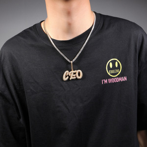 Nombre personalizado Bling iniciales collar más nuevo estilo Hip-Hop firma fuente letra colgante joyería de moda - Product Image 3