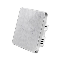 Tuya Smart Life APP UK Eu standar Wifi 2 Gang Brushed Silver Smart Touch Switch cerdas
