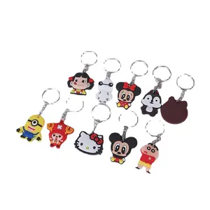 Soft pvc keychain Custom Promotional Gift Cute Soft PVC Key Chain Cartoon 3D pvc soft rubber keyring