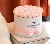 Coffret Cadeau Naissance : 36 Roses Éternelles Stabilisées Longue Durée, Grandes Roses Rondes en Boîte, Fleurs Préservées Enchantées et Immortelles