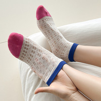 5 paires/lot chaussettes femmes été Transparent court bas Tube Cool chaussettes ensemble mignon impression cheville pied couverture mode nouveau Kawaii