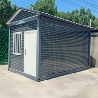 Maison conteneur détachable de haute qualité avec toit en pente, assemblage modulaire préfabriqué pour bureau de chantier avec salle de bain
