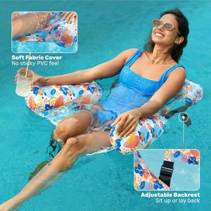 In Stock U-Shaped PVC Floating Lounge Chair Adult Pool Inflatable Water Sofa and <b>Bed</b> Hanging Chair for Pool Floats - Product Image 3
