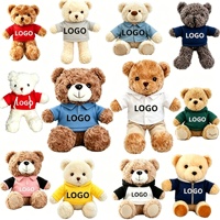Boneka Beruang Teddy Plush Sublimasi Grosir yang Dapat Disesuaikan dengan Kaos Polos untuk Branding Logo