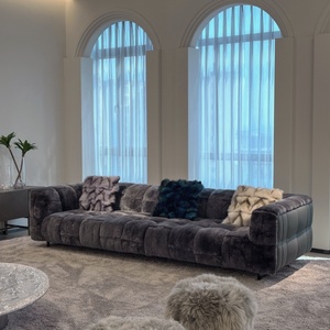 Canapé modulaire moderne en forme de L avec ottoman de rangement en tissu velours - Product Image 1