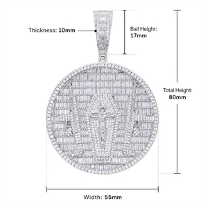 Collier Pendentif Croix 3D Iced Out Hop avec Chaîne Curb Pavée CZ Prêt à Expédier pour Vendeurs en Ligne - Product Image 2