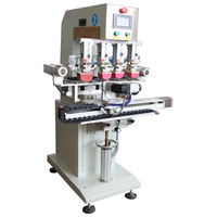 Semi-automatique TPM 4 couleurs servo rotatif électrique tube en plastique bouteille pad imprimante machine d'impression