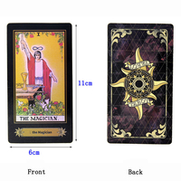 Jeu de cartes de tarot en papier recyclable avec impression de logo personnalisé, feuille d'or, avec guide