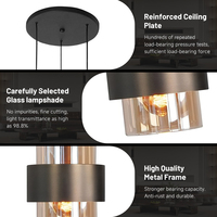 Lustre moderne pour hôtel et villa, luminaire suspendu LED E27, cadre en verre et métal, lampe de plafond de luxe pour salon