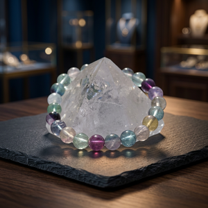 Natural Multi Fluorite Stone <b>Bracelet</b> Chakra <b>Healing</b> Crystal Gemstone <b>Bracelet</b> Wholesale Supplier Manufacturer From India - Product Image 4
