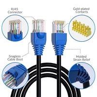 Kabel Patch Ethernet Cat5e RJ45 Tembaga Murni Terlilit 1000Mbps Gigabit UTP 4 Pasang 8 Inti untuk Switch Router Patch Panel