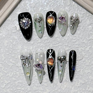 Y2K เคลือบเล็บปลอมสำหรับนิ้วแผ่นติดเล็บปลอมให้ความเย็นเหมาะกับการใช้เป็นเครื่องเทศชั้นสูงแบบดั้งเดิม - Product Image 5