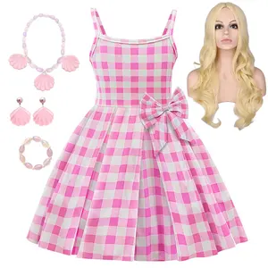 2023 Women Sexy Pink Dress Movie Cosplay Costumes Soft Fabric Halloween Girls Pink Dress Cosplay Costume