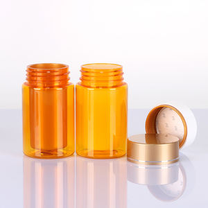 Custom Colored PET Pill <b>Bottle</b> 60ml 90ml 100ml 130ml 150ml Transparent Medicine Container with Gold Silver Cap BPA Free - Product Image 2