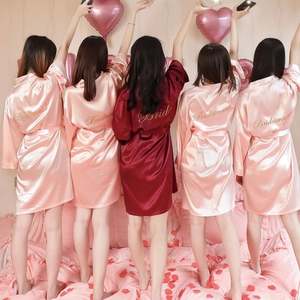 Robe de chambre pour femmes K1430, robe de nuit respirante, broderie sexy, kimono, robe de mariée, robe de demoiselle d'honneur, peignoir - Product Image 1