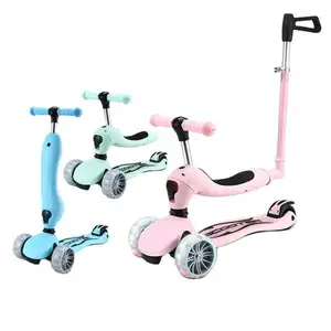 Adjustable Height Skateboard Child Scooter Foldable 3 in 1 Girls Mini Kids Kick Scooter With LED Light Kids Foot Scooter