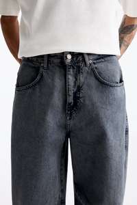 Jeans Oversize da Uomo Personalizzati, Stile Streetwear, Denim Lavato, Pantaloni Plissettati, Vestibilità <span class=keywords><strong>Balloon</strong></span>, Gamba Larga - Product Image 5