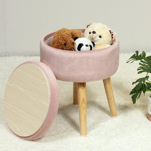 Bailey Custom Stool Home Furniture Round Pouf <strong>Velvet</strong> Storage Ottoman <strong>Coffee</strong> <strong>Table</strong> - Product Image 1