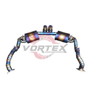 Sistema de Escape Catback Vortex OEM de Titanio Grado 5 para Porsche 718 Boxster Cayman 987.1/987.2 981 Ti con Válvulas, Fácil Instalación, Acabado Azul Quemado - Product Image 1
