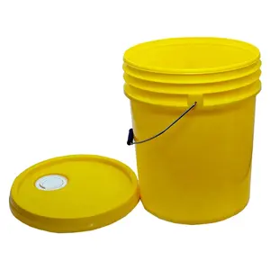 20 Liter Clear Plastic Bucket with Lid and Handle - China 20L Printed  Plastic Pail, Plastic Bucket with Lid