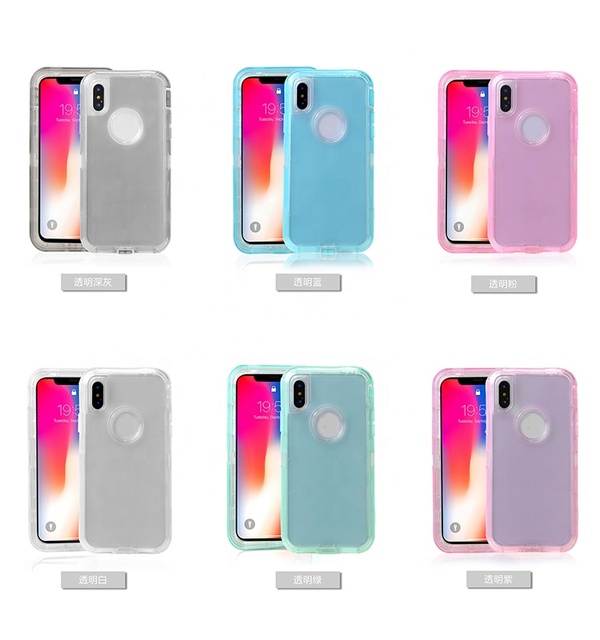 3 in 1 Heavy Clear Transparent Clip Defender Robot Armor Phone Case for iPhone 6 7 8 11 12 13 Plus X XS Max