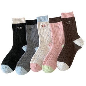 Осенне-зимние новинки: женские носки с заостренным носком из утолщенной шерстяной пряжи, влагоотводящие, повседневные, толстые женские носки-гольфы - Product Image 5