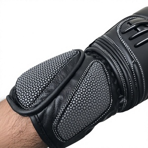 Guantes de Motocicleta de Cuero Negro con Protección Completa para los Dedos, Palma Antideslizante y Correa de Muñeca Ajustable para Carreras de Motos - Product Image 4