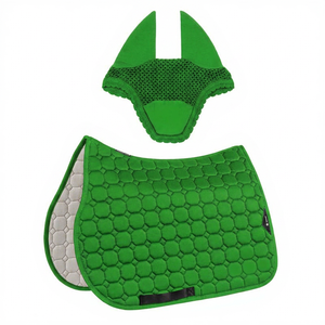 Almohadilla de Silla de Montar Morada para Doma con Juego de Orejeras a Juego, Acolchado Hexagonal, Forro de Malla de Poliéster, Equipo de Entrenamiento Ecuestre - Product Image 3